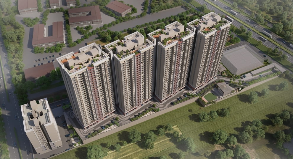 Mangalam Starview Aerial Top View Kiwale Pune